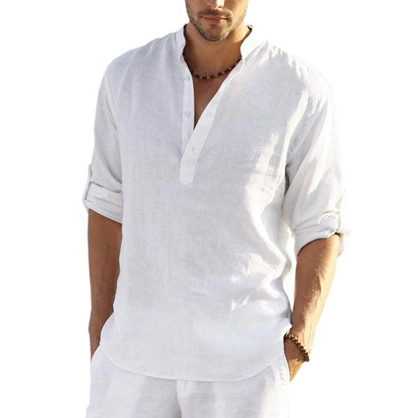 camicia da uomo, camicia di cotone, camicia casual da uomo, camicia larga da uomo